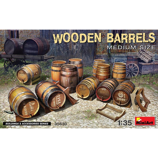 [ MINIART35630 ] Miniart Wooden Barrels Medium Size 1/35