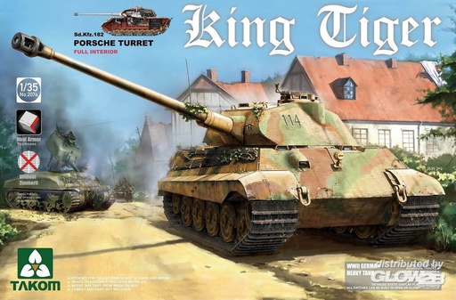 [ TAKOM2074 ] WWII German Heavy Tank Sd.Kfz.182 King Tiger Porsche Turret w/interior 1/35