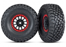 [ TRX-8474 ] Traxxas  Tires and wheels, assembled, glued (Method Race Wheels, black with red beadlock, BFGoodrich® Baja KR3 tires) (2) - TRX8474