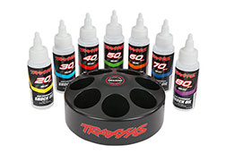 [ TRX-5038X ] Traxxas  Shock oil set (includes 20 wt, 30 wt, 40 wt, 50 wt, 60 wt, 70 wt, & 80 wt premium shock oils with spinning carousel rack) - TRX5038X