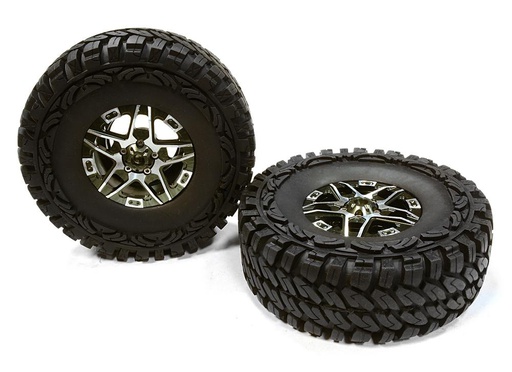 [ INC26169GUN ] Integy Billet Machined 5 Spoke DA 1.9 Wheel & Tire (2) for Scale Crawler (O.D.=113mm)