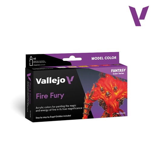 [ VAL70243 ] Vallejo Fire Fury Paint Set (6x18ml)