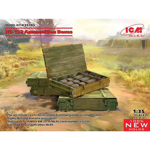 [ ICM35795 ] RS-132 Ammunition Boxes 1/35