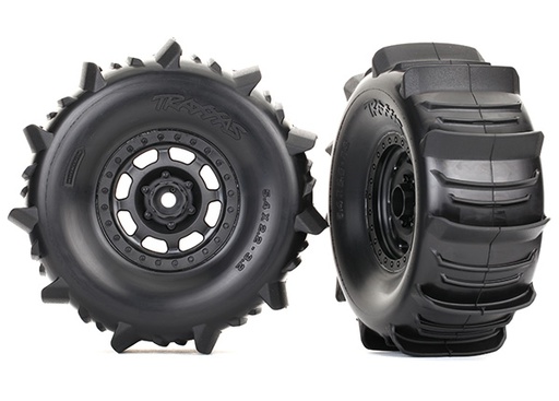 [ TRX-8475 ] Traxxas Tires and wheels, assembled, glued (Desert Racer® wheels, paddle tires, foam inserts) (2) - TRX8475