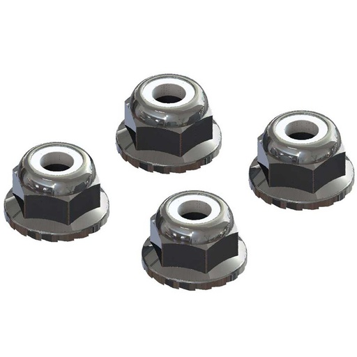 [ AR708008 ] Flanged Nyloc Locknut 4mm Silver (4st) - ARAC9699