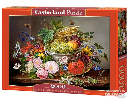[ CASTOR200658 ] Castorland puzzle Still Life with Flowers and Fruit Basket - 2000 stukjes