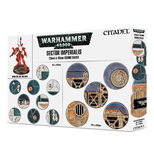 [ GW66-92 ] SECTOR IMPERIALIS: 25 &amp; 40mm ROUND BASES