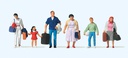 [ PRE10784 ] Preiser reizigers met koffer 1/87