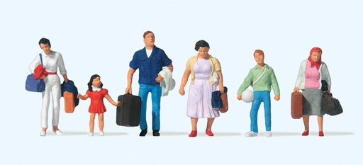 [ PRE10784 ] Preiser reizigers met koffer 1/87