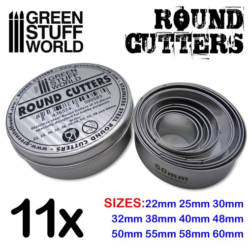 [ GSW1699 ] Green stuff world Round Cutters for Bases