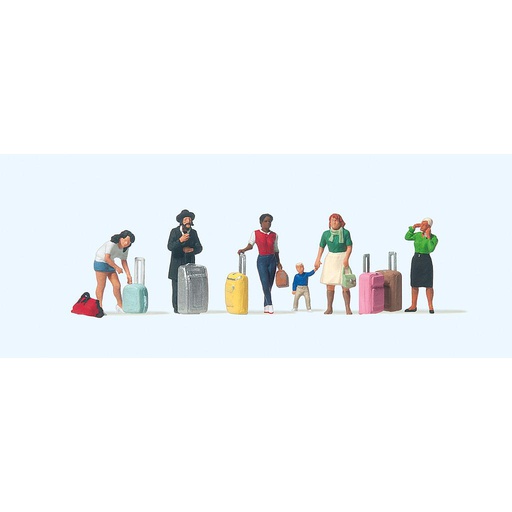 [ PRE10795 ] Preiser reizigers met koffers 1/87