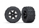 [ TRX-6774 ] Traxxas Tires & wheels, assembled, glued (2.8") (RXT black wheels, Talon Extreme tires, foam inserts) (2WD electric rear) (2) (TSM rated) - TRX6774