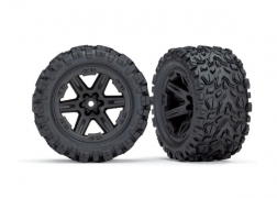 [ TRX-6774 ] Traxxas Tires & wheels, assembled, glued (2.8") (RXT black wheels, Talon Extreme tires, foam inserts) (2WD electric rear) (2) (TSM rated) - TRX6774