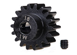 [ TRX-6491R ] Traxxas  Gear, 18-T pinion (machined) (1.0 metric pitch) (fits 5mm shaft)/ set screw - TRX6491R