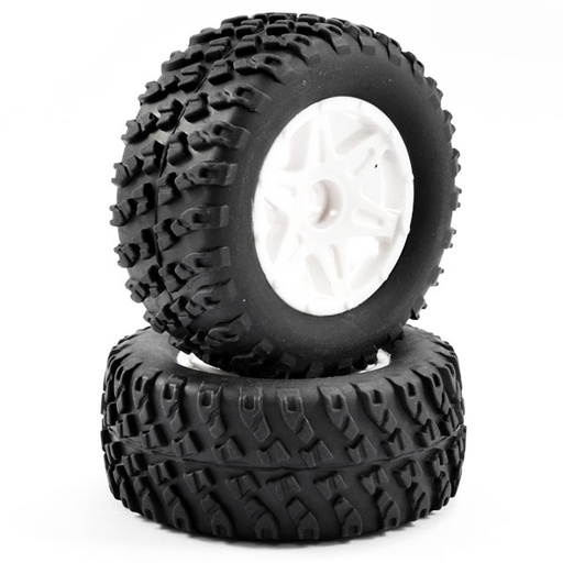 [ FTX9066W ] FTX COMET DESERT BUGGY FRONT MOUNTED TYRE & WHEEL WHITE