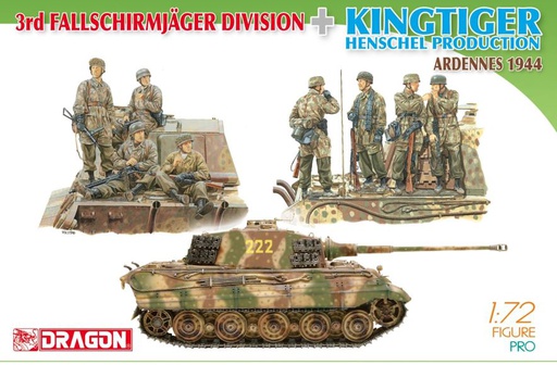 [ DRA7400 ] Dragon 3rd Fallschirmjäger Division + Kingtiger Henschel Production Ardennes 1944 1/72