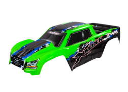 [ TRX-7811G ] Body, X-Maxx®, green (painted, decals applied) (assembled with front &amp; rear body mounts, rear body support, and tailgate protector) - TRX7811G