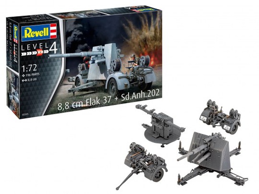 [ RE03325 ] Revell 8,8 cm Flak 37 + Sd.Anh.202 1/72