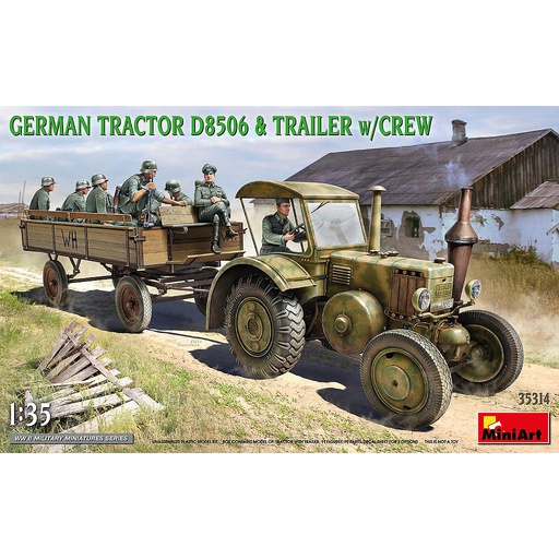 [ MINIART35314 ] Miniart German tractor D8506 &amp; trailer w/ crew 1/35