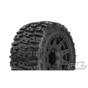 [ PR10175-10 ] Proline Trencher LP 3.8" All Terrain Tires Mounted on Raid Black 8x32 Removable Hex Wheels (2) for 17mm MT Front or Rear