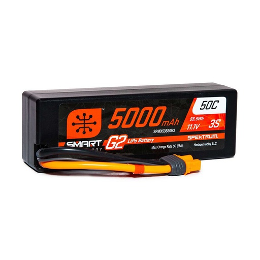 [ SPMX53S50H3 ] 5000mAh 3S 11.1V Smart G2 Lipo 50C Hard Case IC3