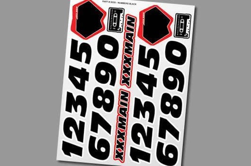 [ HRC-S035 ] Stickers Nummers Zwart