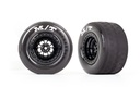 [ TRX-9475 ] Traxxas  Tires & wheels, assembled, glued (Weld gloss black wheels, tires, foam inserts) (rear) (2) - TRX9475