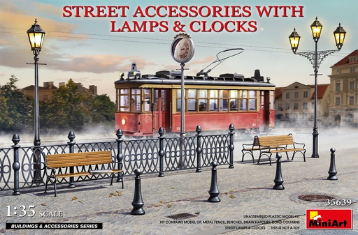 [ MINIART35639 ] Miniart Street Accessories With Lamps & Clocks 1/35