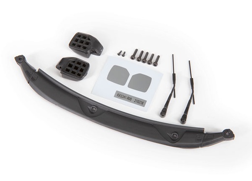 [ TRX-9217 ] Traxxas  Mirrors, side, black (left & right)/ windshield wipers (2)/ cowl/ 2.5x8 BCS (3)/ 2.5x10 CS (2)/ 1.6x5 BCS (2) (fits #9211 body) - TRX9217