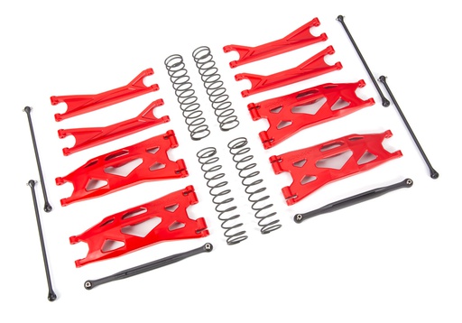 [ TRX-7895R ] Traxxas Suspension kit, X-Maxx® WideMaxx®, red (includes front & rear suspension arms, front toe links, driveshafts, shock springs) - TRX7895R