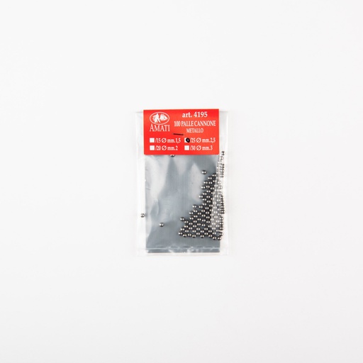 [ AMA4195/25 ] Amati cannon balls  2,5mm 100 pcs