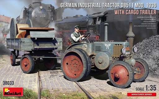 [ MINIART38033 ] German Industrial Tractor D8511 MOD. 1936 With Cargo Trailer 1/35