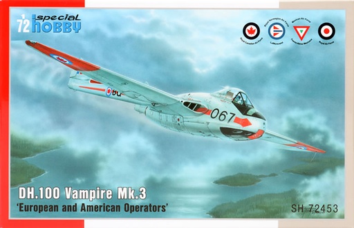 [ SPH72453 ] Special hobby DH.100 vampire Mk.3 European and American operators 1/72