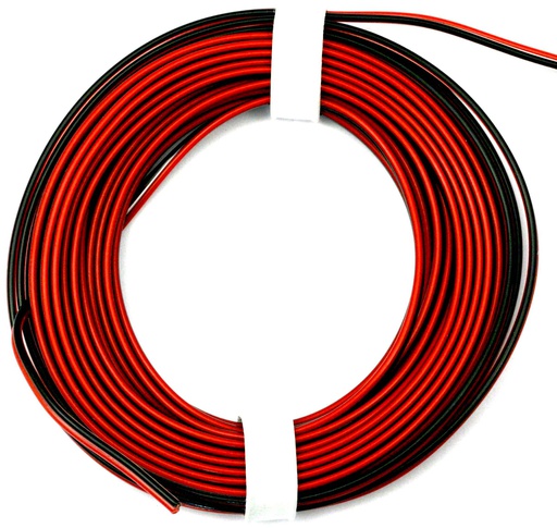 [ MU51724 ] pvc kabel/draad  2 aderig rood/ zwart 2x0.25mm² 1 meter