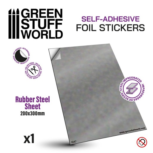 [ GSW1047 ] Green stuff world Steel Rubber Sheet 0,9mm zelfklevend