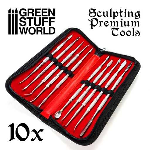 [ GSW1570 ] Green stuff world Sculpting Tools Set 10pcs with case