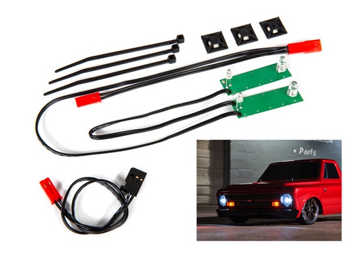 [ TRX-9496 ] Traxxas  LED light set, front, complete (white) (includes light harness, power harness, zip ties (9)) - TRX9496