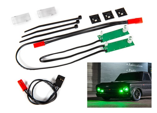 [ TRX-9496G ] Traxxas  LED light set, front, complete (green) (includes light harness, power harness, zip ties (9)) - TRX9496G