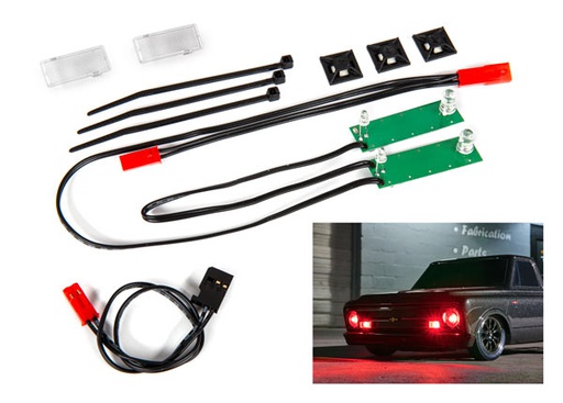 [ TRX-9496R ] Traxxas  LED light set, front, complete (red) (includes light harness, power harness, zip ties (9)) - TRX9496R