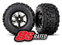 [ TRX-7774A ] Traxxas Tires & wheels, assembled, glued (X-Maxx® black chrome wheels, Sledgehammer® tires, foam inserts) (left & right) (2) - TRX7774A