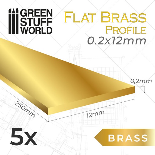 [ GSW11134 ] Green stuff world Plat messing profiel 0,2 x 12 mm