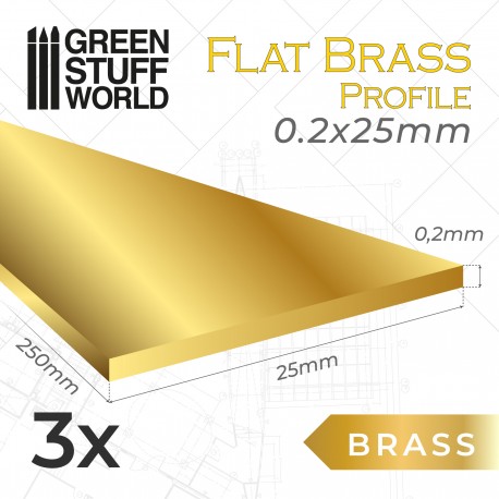 [ GSW11135 ] Green stuff world Plat messing profiel 0,2 x 25 mm