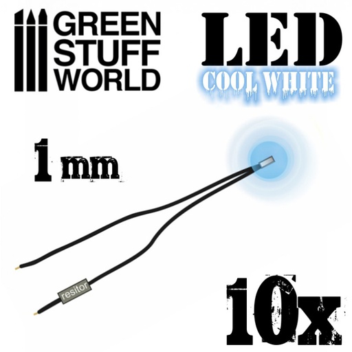 [ GSW1478 ] Green stuff world Cool White LED Lights - 1mm (10 stuks)
