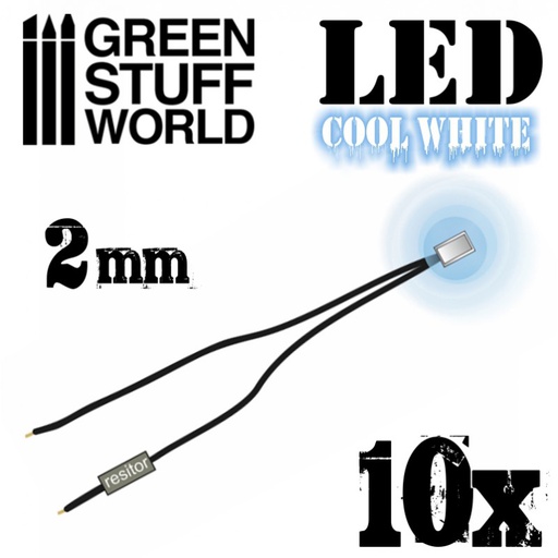 [ GSW1479 ] Green stuff world Cool White LED Lights - 2mm