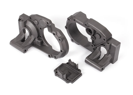[ TRX-9493 ] Traxxas Gearbox halves, left &amp; right/ differential cover (charcoal gray)  TRX9493