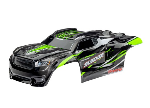[ TRX-9511G ] Traxxas  Body, Sledge™, green/ window, grille, lights decal sheet (assembled with front & rear body mounts and rear body support for clipless mounting) TRX9511G