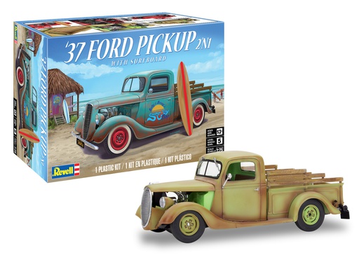 [ RE4516 ] Revell '37 Ford Pickup 2'N1 with Surfboard 1/25