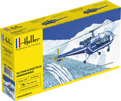 [ HE80286 ] Heller SA316 Alouette III gendarmerie  1/72