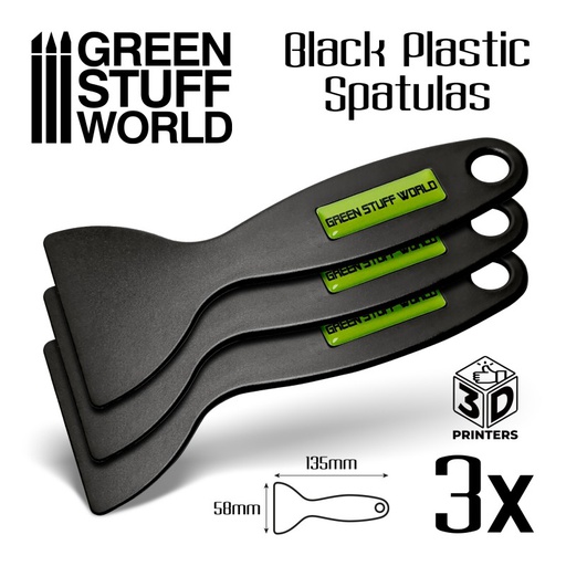 [ GSW3097 ] Green stuff world Black Plastic Spatulas - 3D printer