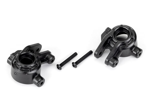 [ TRX-9037 ] Traxxas  Steering blocks, extreme heavy duty, black (left & right)/ 3x20mm BCS (2) (for use with #9080 upgrade kit) TRX9037